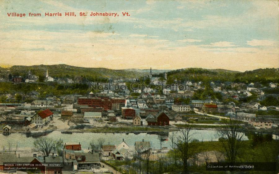 Postcard: Village from Harris Hill, St. Johnsbury, Vermont